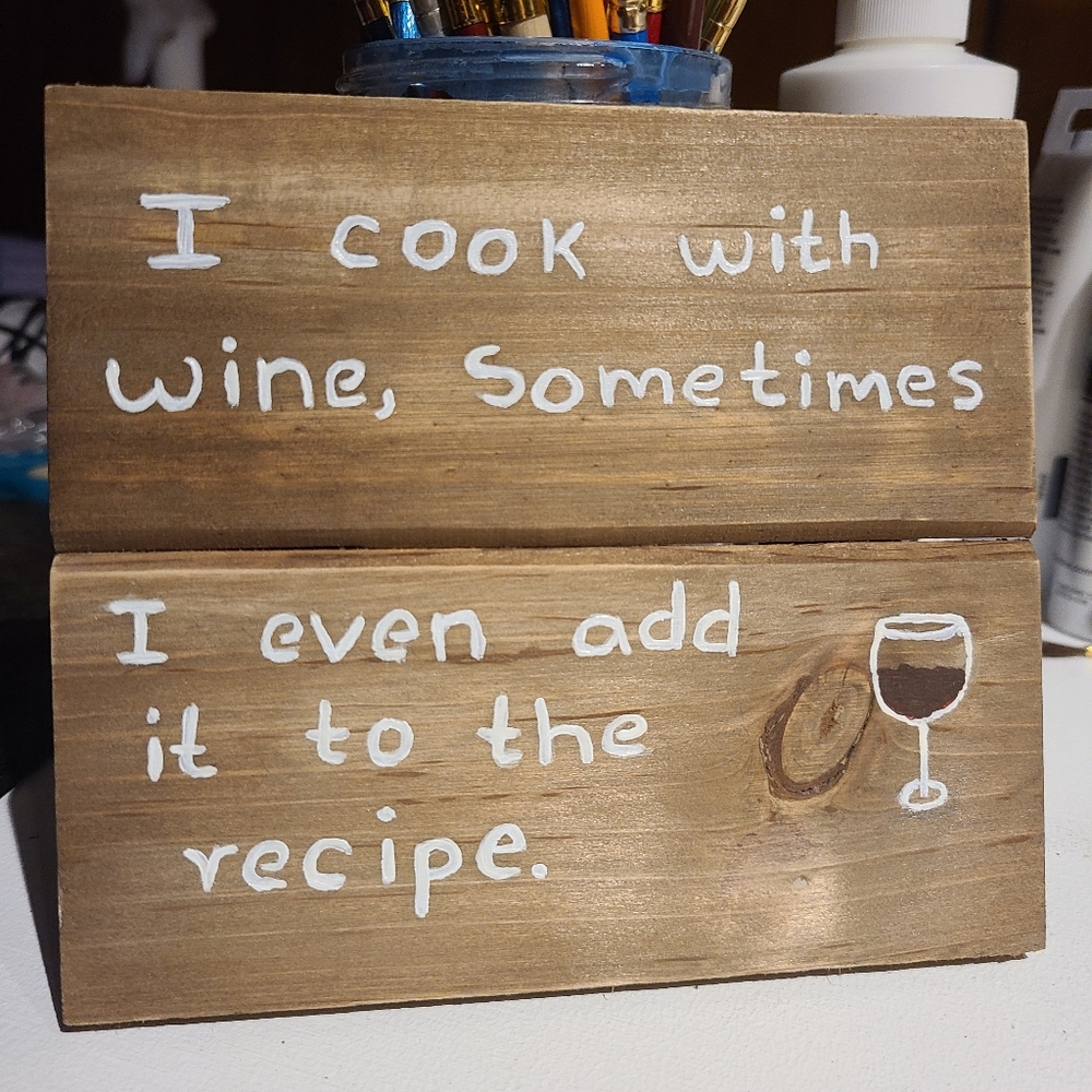 Small wooden kitchen sign